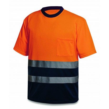 Camiseta alta visibilidad bicolor bandas segmentadas 150 g Marca PL 1288TSAVCP | Suministros Laborales