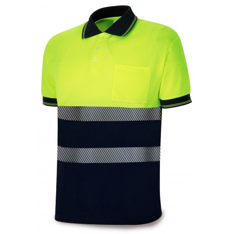 Polo alta visibilidad bicolor bandas segmentadas 150 g Marca PL 1288PAVCS | Suministros Laborales