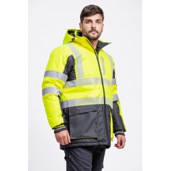 Parka alta visibilidad acolchada e impermeable WorkTeam C3515 | Suministros Laborales