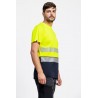 Camiseta de alta visibilidad combinada de manga corta en poliéster micropiqué con cintas segmentadas WorkTeam C3975