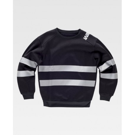 Sudadera cuello redondo con cintas discontinuas WorkTeam C9043 | Suministros Laborales