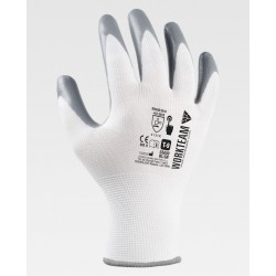 Guantes nitrilo poliéster 13G táctiles WorkTeam G5000 | Suministros Laborales