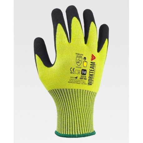 Guantes anticorte nitrilo microporoso WorkTeam G5510 | Suministros Laborales