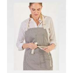 Delantal con peto a rayas 68x85 WorkTeam M732 | Suministros Laborales