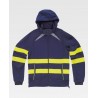Chaqueta workshell elástica de alta visibilidad con capucha regulable y cintas reflectantes segmentadas WorkTeam S7879
