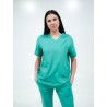 Conjunto sanitario unisex de casaca y pantalón en microfibra elástica con bolsillos funcionales WorkTeam B9130