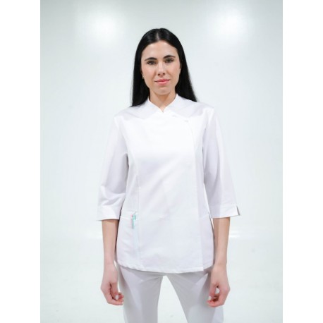 Casaca sanitaria entallada cruzada WorkTeam B9511 | Suministros Laborales