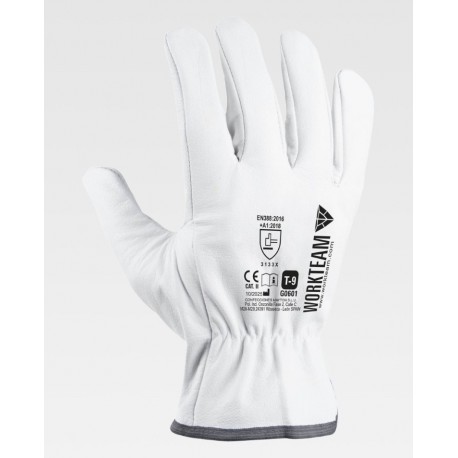 Guantes de Piel Flor Vacuno EN 388 WorkTeam G0601 | Suministros Laborales