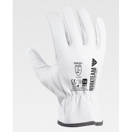 Guantes de Piel Flor Caprino EN 388 WorkTeam G0801 | Suministros Laborales
