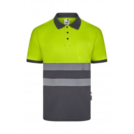 Polo alta visibilidad bicolor manga corta Velilla 305533 | Suministros Laborales