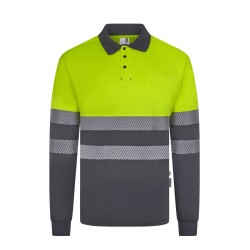 Polo alta visibilidad bicolor manga larga Velilla 305535 | Suministros Laborales