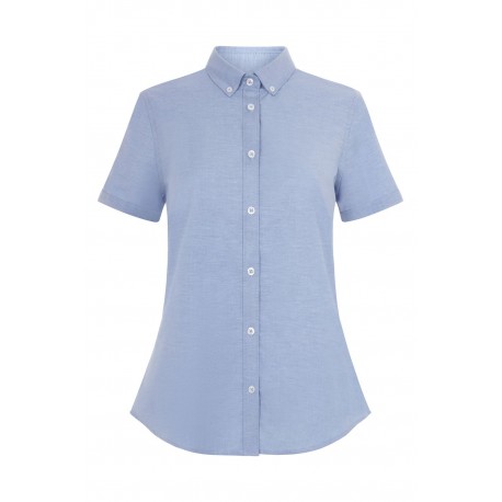 Camisa Oxford Stretch Manga Corta Mujer Velilla 405025S | Suministros Laborales