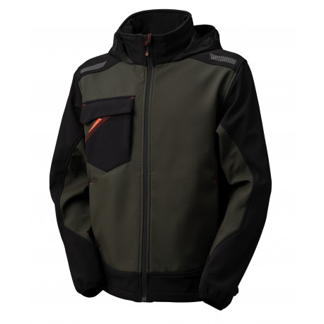 Chaqueta Softshell Impermeable con Capucha NICE STRETCH Marca PL 455144 | Suministros Laborales