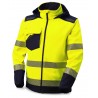 Chaqueta Softshell Alta Visibilidad Bicolor Amarilla/Azul Marino con Capucha 310 g NICE STRETCH Marca PL 423118