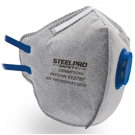 Mascarilla Plegable FFP2 con Válvula y Carbón Activo Marca PL 2288MP2CAV | Suministros Laborales