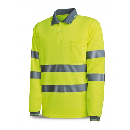Polo Alta Visibilidad Manga Larga Neon Marca PL 1288PAVMLR | Suministros Laborales