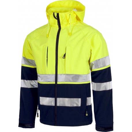 Chaqueta de Trabajo Workshell Alta Visibilidad Combinada WorkTeam S9525