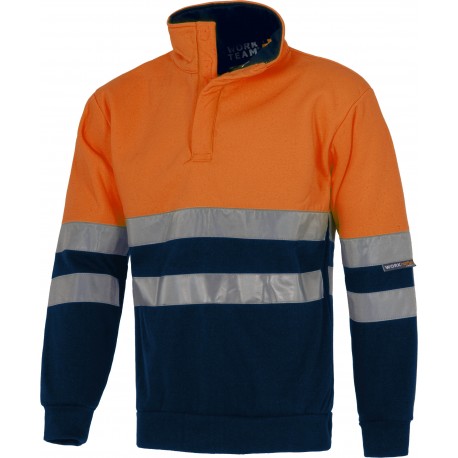Sudadera cuello alto y velcro Alta Visibilidad WorkTeam C3839