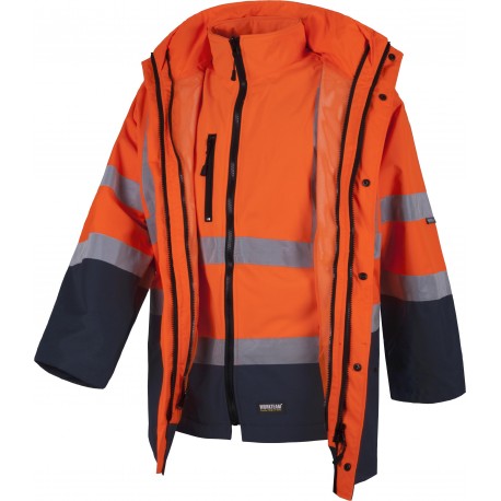 Parka desmontable Impermeable Alta Visibilidad WorkTeam C3745