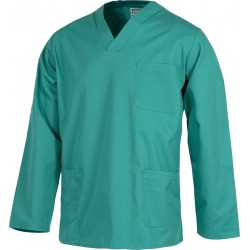 Casaca sanitaria de trabajo cuello pico Manga Larga WorkTeam B9210